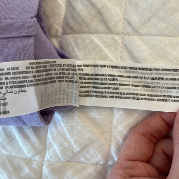 Abercrombie Linen-Blend Tailored Wide Leg Pant Size Medium Short - Picture 6 of 6